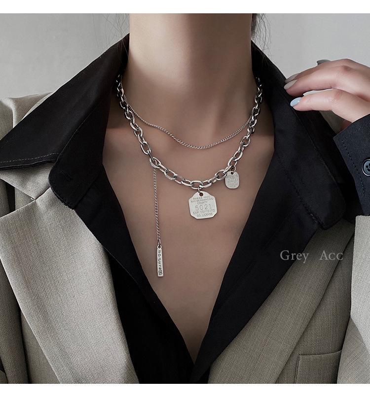 European & American Style Titanium Steel Hip Hop Pendant Necklace for Women & Men