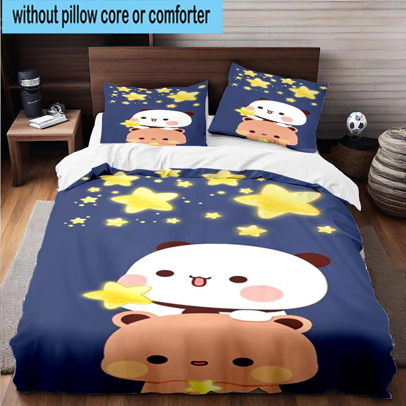 3PCS Bobo Dudu In Love  3pcs Bedding,Including 3PCS Duvet Cover And 2pcs Pillowcases Perfect for Christmas,Ideal for Bedroom, Dormitory