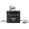 Saffiano Zip Neck Hanging Bag Leather Headphone Case Women Bags Black 1NR009_ZO6_F0002