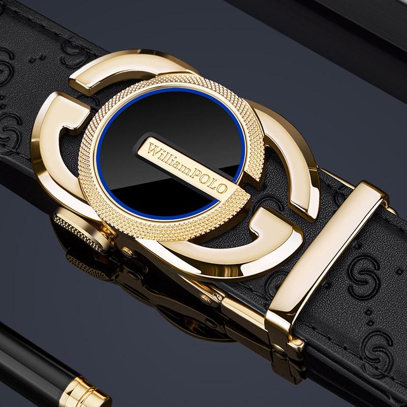 King Paul Men's High-End Genuine Leather Belt - Luxury Fashion Accessory for Young Men