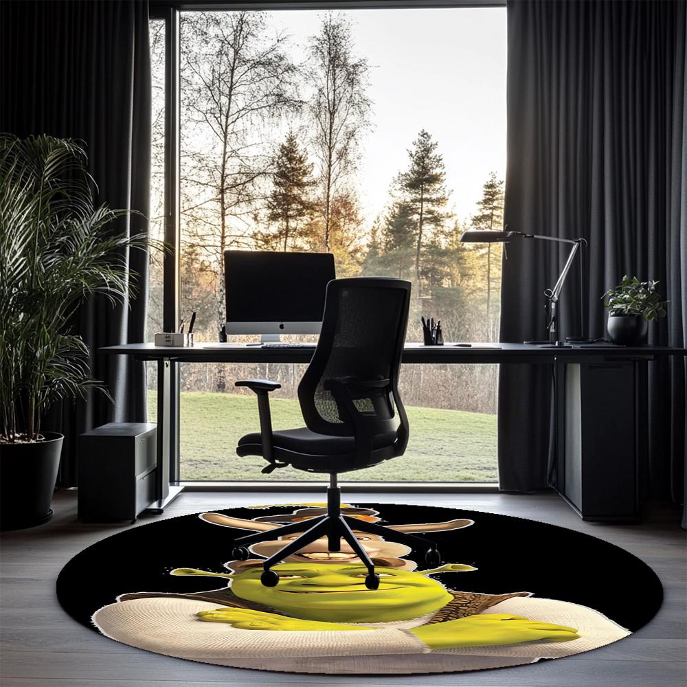 Runder Shrek-Teppich Teppich Stuhlteppich Teppich für Wohnbereiche Eingangsbereich Fußmatten, für Bürostuhl Wohnzimmer Schlafzimmer Küchenraum.