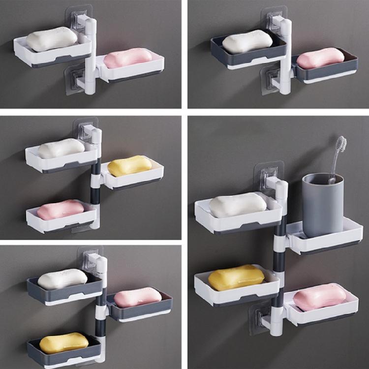 Durable Rotatable Soap Storage Box Multilayer Soap Holder Household Easy to Use