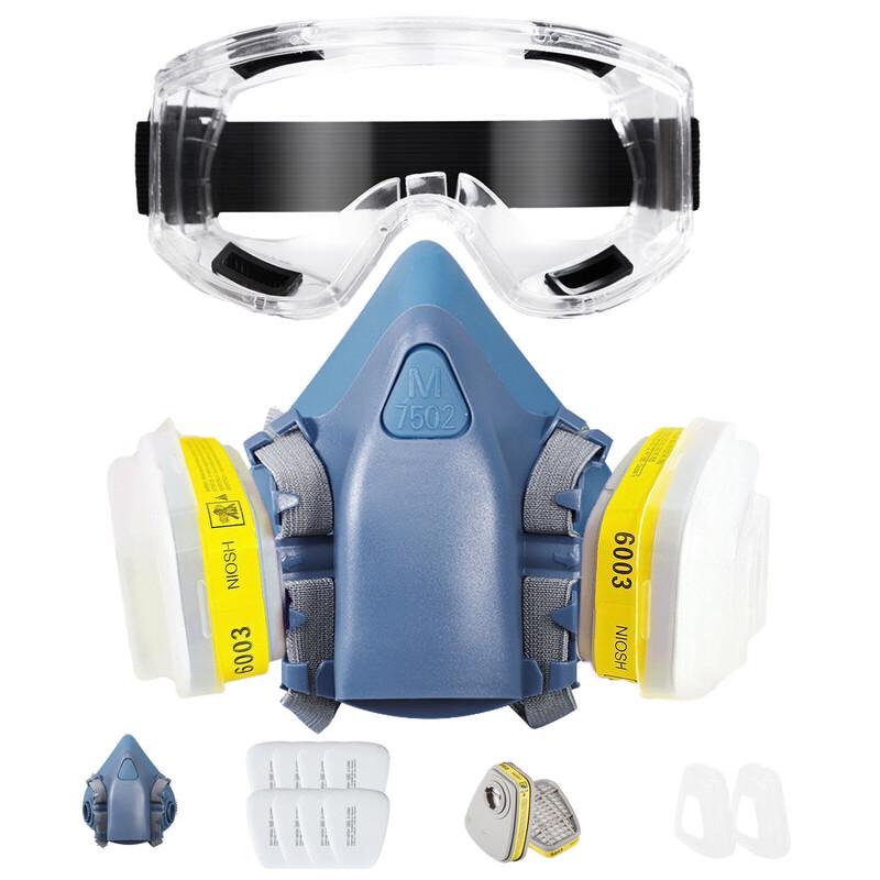 DAXTE 7502 Industrial Respirator Kit with Filters and Goggles