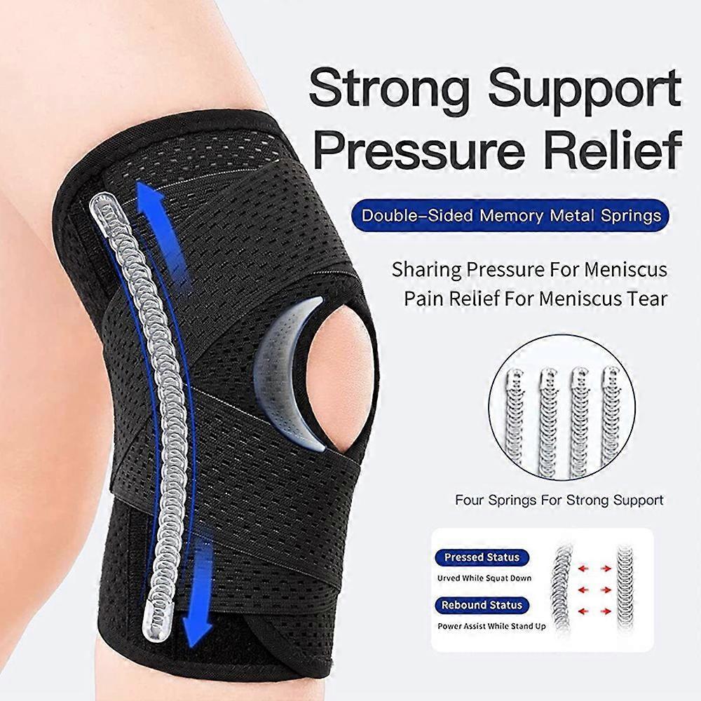 Knee Brace Knee Support Compression Sleeve With Side Stabilizers Silicone