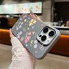 Cartoon Floral Pattern Shockproof Phone Case For iPhone 16 Pro Max 15 Pro 14 Plus 13 12 11 Soft TPU Leather Texture Slim Matte Back Cover