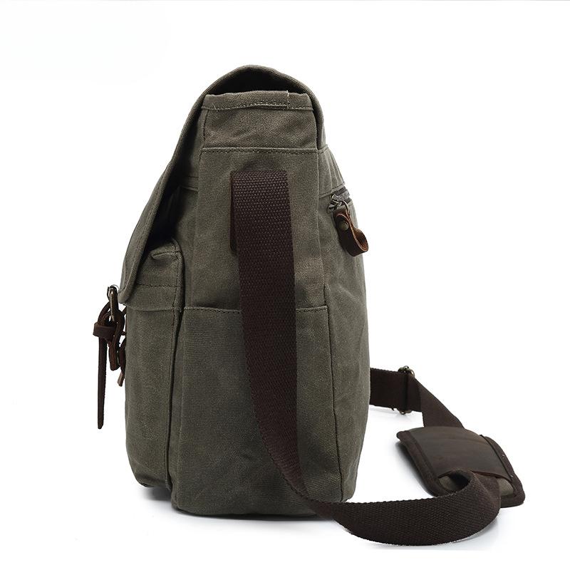 Vintage Canvas Satchel Casual Shoulder Bag Men's Business Computer Bag Student Schoolbag Men's Bag