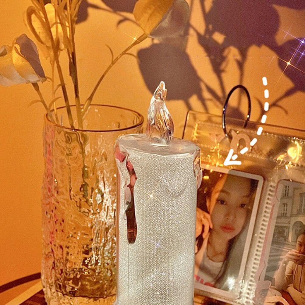 LED Flammeløse Lys Batteridrevet Simulering Tårer Lyslampe Varm Belysning Jul Hjemmedekorasjon