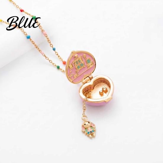 Beautiful Heart Necklace Openable Charm Necklace Box Pendant with Mini