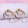 Gold Women Metal Earrings Geometric Shape Electroplated Fashion Looks Office
