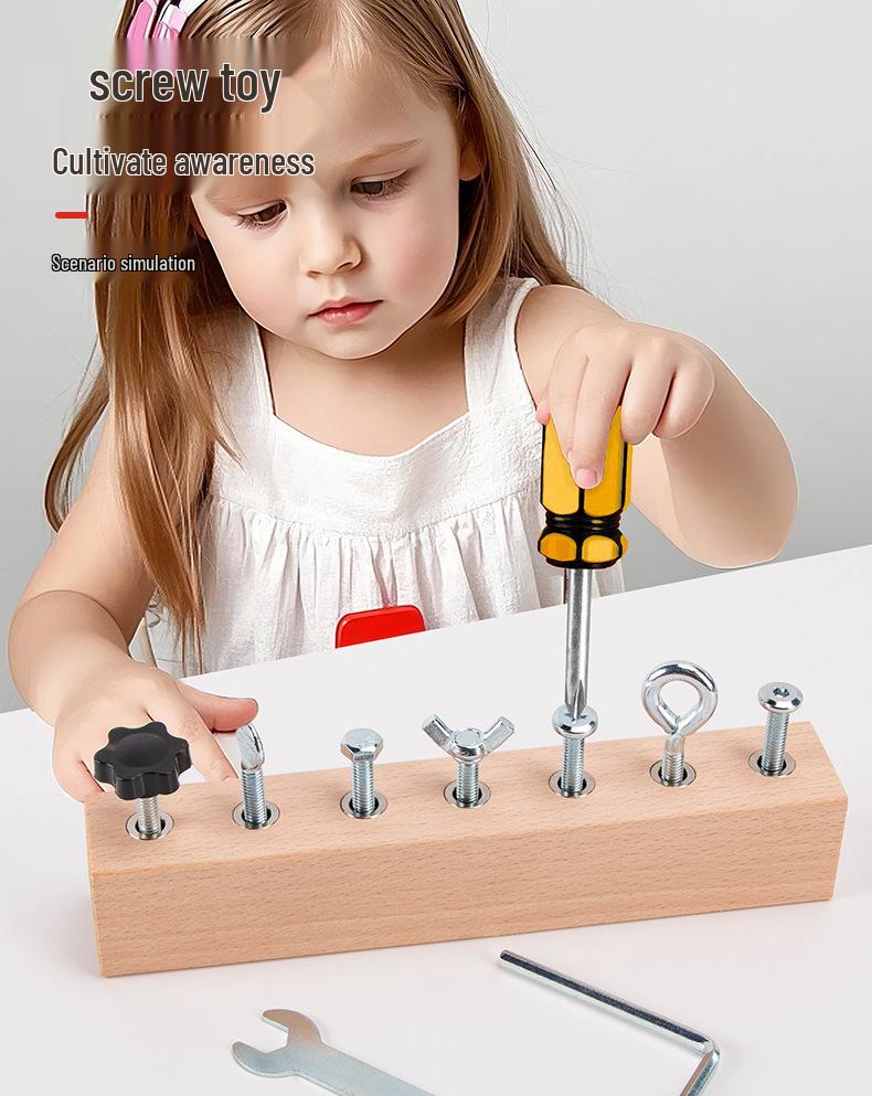 Montessori Screw Nut Workbench Toy for Young Children's Hand-Eye Coordination Development