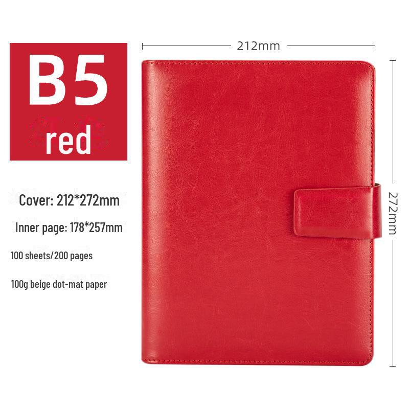 Business Leather A5 Notebook - Detachable Loose-Leaf for Office Meetings and Sales Contracts