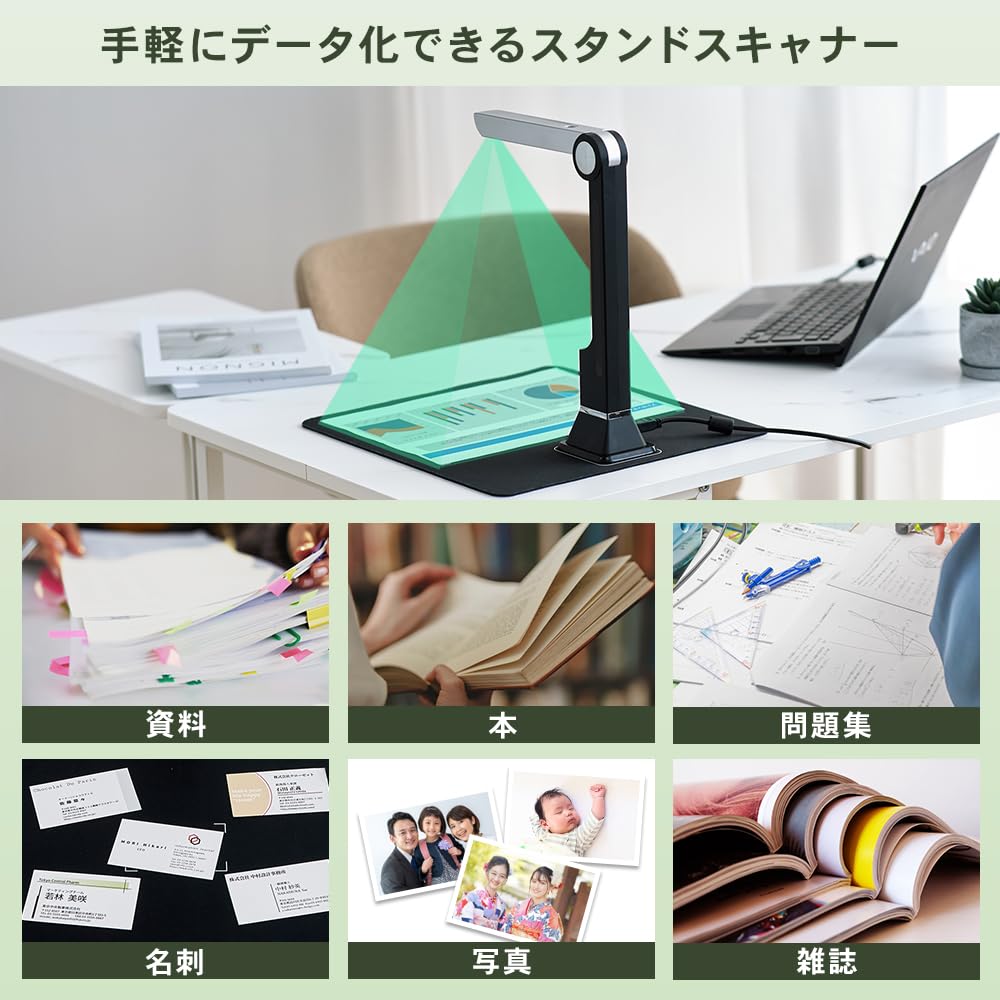 IRIS PLAZA WJ1004 Document 5 Dark Gray Stand-Type Scanner, Megapixels, A4,