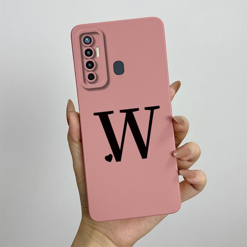 Funda for Tecno Camon 17 Case 4GB/6GB 128GB 6.6” Cute Letters Soft TPU Shockproof Liquid Silicone Phone Cover For Tecno Camon 17