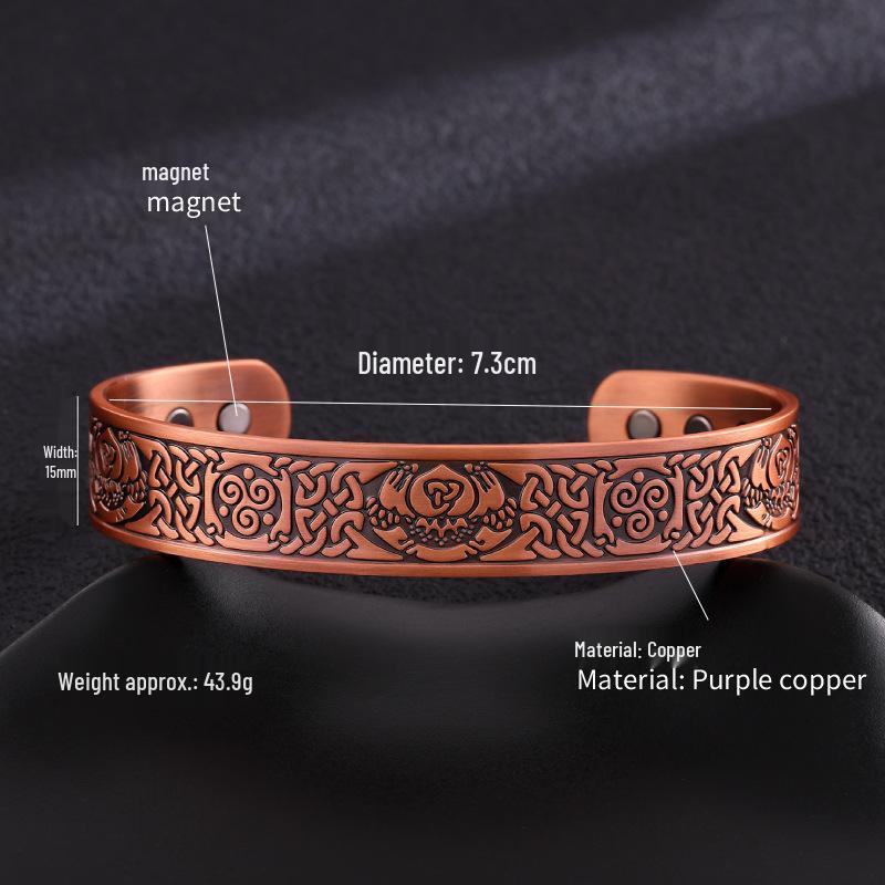 Purple Copper Magnet Bracelet - Adjustable Pure Copper Hand Jewelry