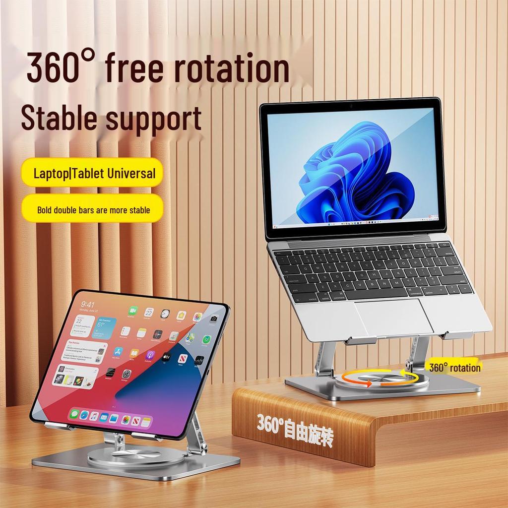 Aluminum Rotatable Laptop & Tablet Stand with Cooling & Height Adjustment