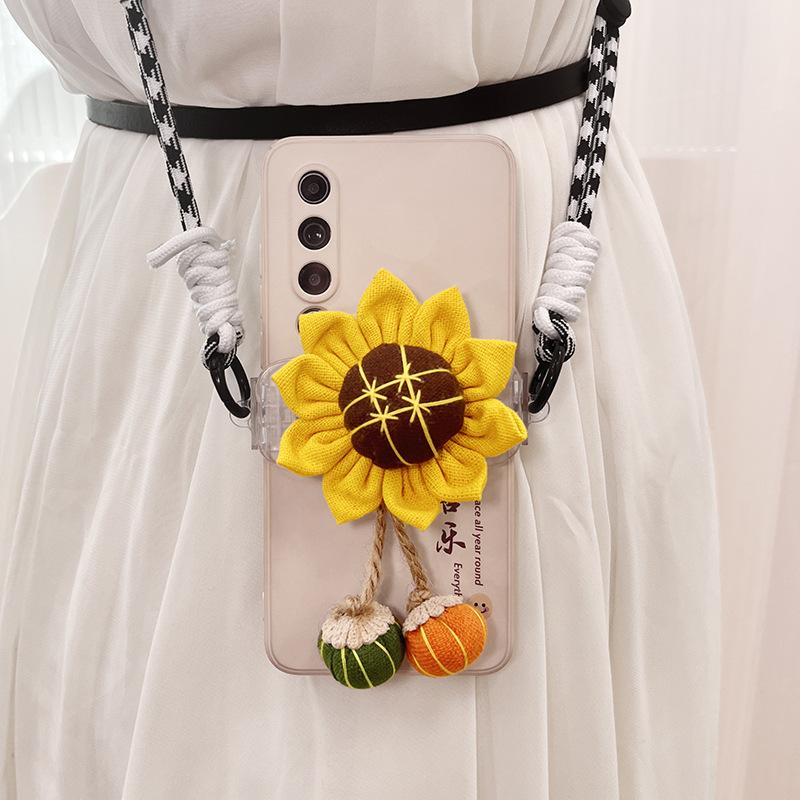 Mobile Phone Back Clip Crossbody Lanyard Cute Cartoon Pendant Plush Doll Free Hands Anti-lost Mobile Phone Rope Can Be Strapped
