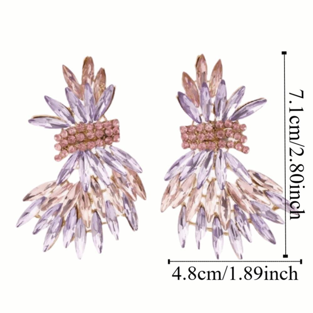 Exaggerated Wing Earrings Shaped Like Leaves Crystal Earrings Wheat Drop Earrings  Gift for Women