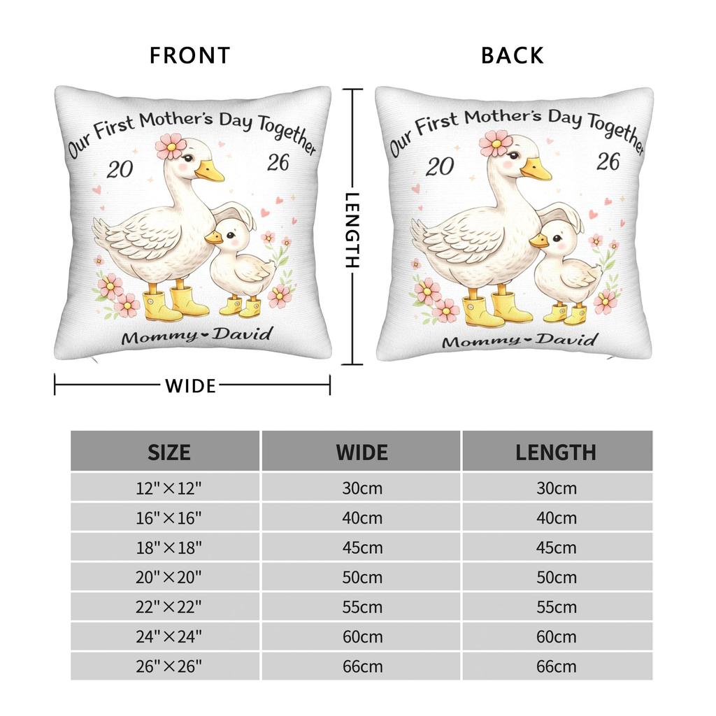 Our First Mothers Day Together Pillow Cover Comfy Cushion Cover Kawaii Pillow Case For Office Car Home Decor