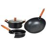 Debo Black Maifan Stone Nonstick 3-Piece Cookware Set
