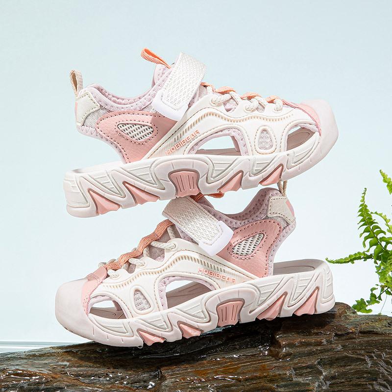 Kids Closed Toe Sandals Boys Girls Hollow Out Hook And Loop Casual Beach Shoes Summer Water Sports Shoes For Children Outdoor