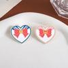 Anime Girl Heart Enamel Pins Custom Pink Blue Bow Brooches Lapel Badges Clothes Funny Jewelry Gift for Friends