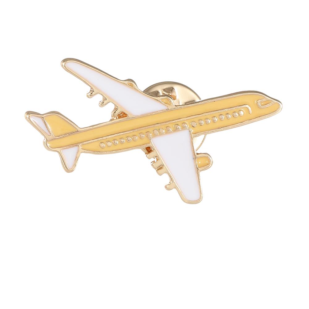 Classic The Blue Bomber Enamel Brooches Funny Airliner Passenger Plane Golden Pins For Backpack Bag Badge
