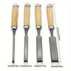 1set Including 4pcs 8/12/16/20mm Comfortable Beech Handle Wood Chisel with Wood Handles - Ergonomic Wood Carving Tools DIY