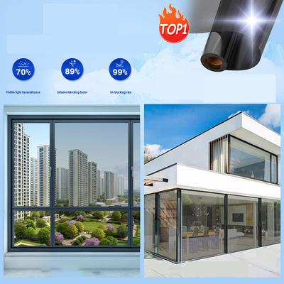 Sunscreen Waterproof Sunshade Privacy Glass Double Sided Transparent Film Stickers Window Decoration Film Bedroom