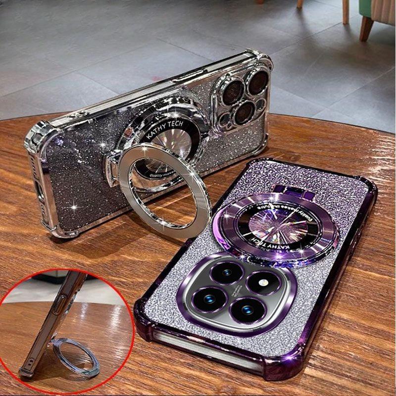 Crystal Bracelet Magnetic Stand Phone Case For Huawei Nova 14 13 Pro 12 12S 12i 11 10 9 8 7 Pro SE Glitter Shockproof Soft Cover