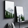 Green Forest Poster Snow Mountain Picture Art Nature Landscape Wall Painting Nordic Style Canvas Print Artwork Home Decoration