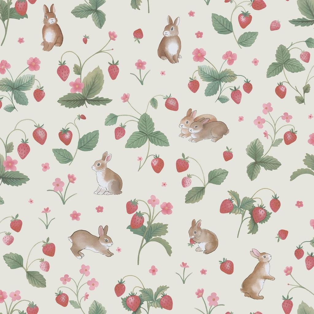Holden Décor Bunnies & Berries Textured Wallpaper