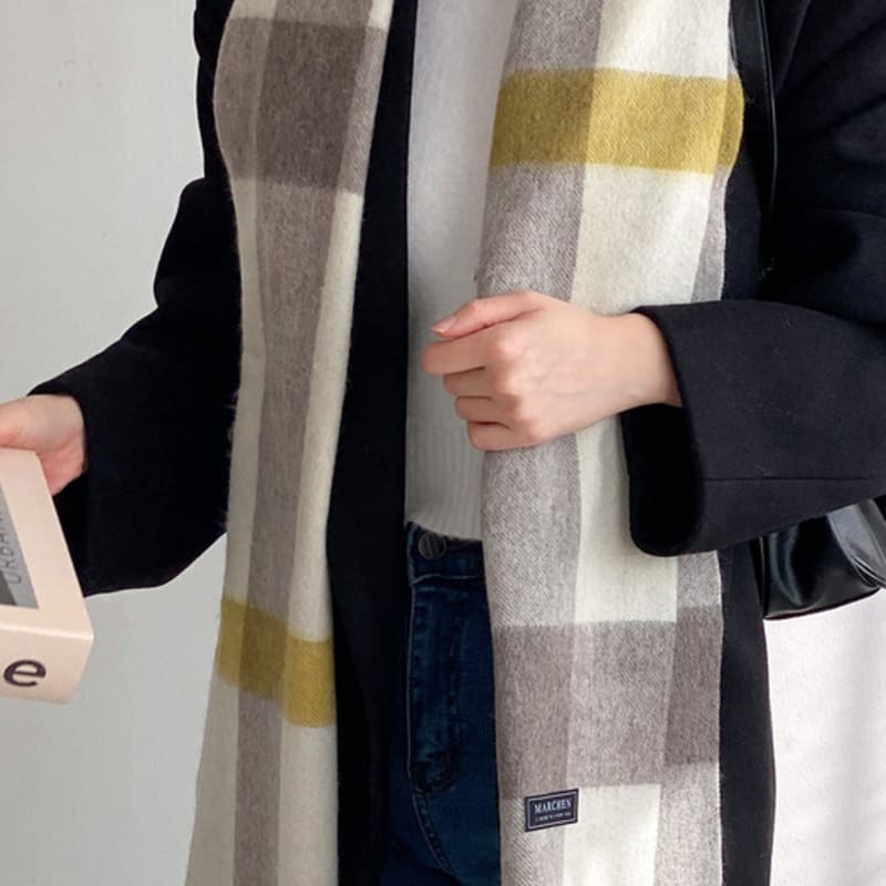 Marchen Britian check wool muffler (6color)