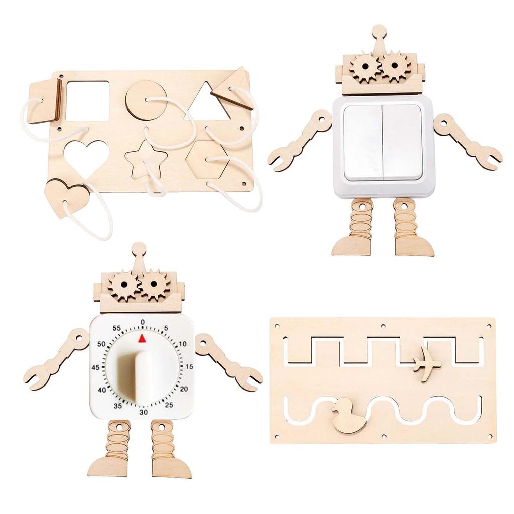 Busy Board DIY Accessories Material Basic Skill Sensory Toy Unpainted Activity for Kids Preschool