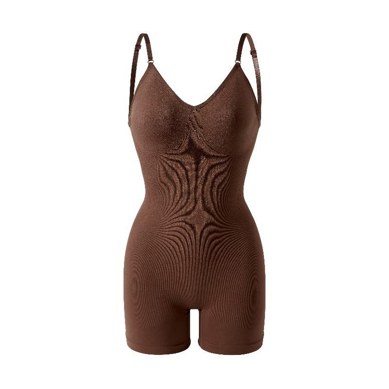 

Women s One-Piece Suspender Bodysuit: Tummy-Tucking, Buttock-Lifting, Waist-Cinching, Brief-Style Panties Women s Body-Shaping, Slimming Bodysuit XXXL темно-коричневого кольору