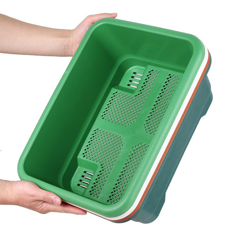 Vegetable Planter Shatterproof Impact Resistance Drain Hole Design Rectangular Flower Pot Windowsill Planter Box Garden Supplies