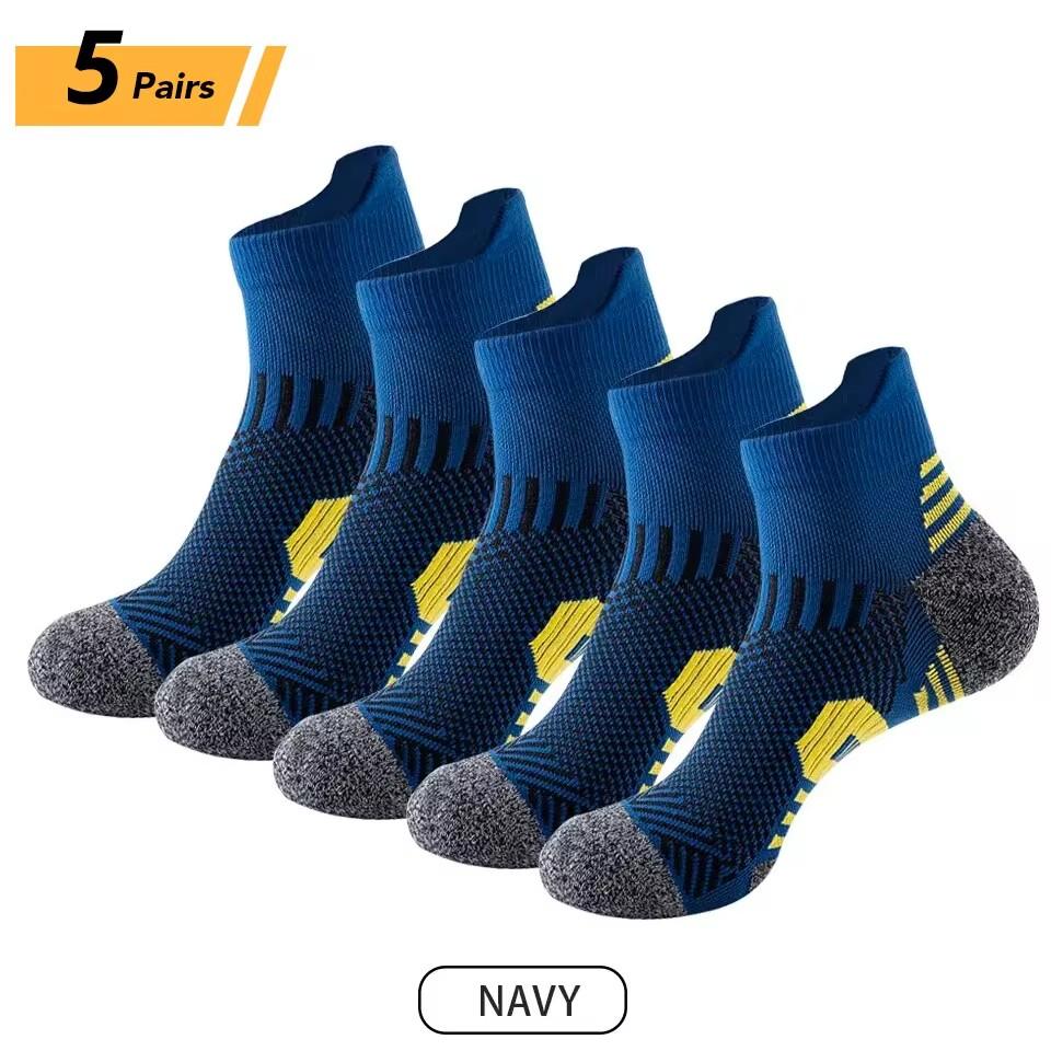 3/5Pairs Men's Sport Socks Breathable Outdoor Running Basketball Socks Quick-drying Socks Training Short Tube Socks For Men