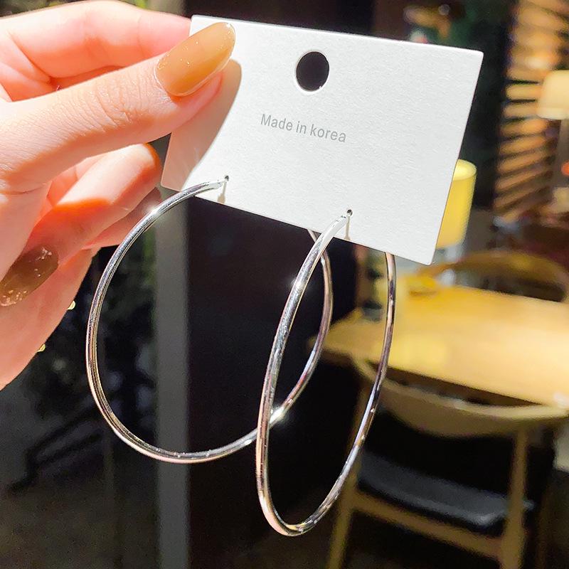 Преувеличенные серьги-кольца из серебра S925 - Модное заявление