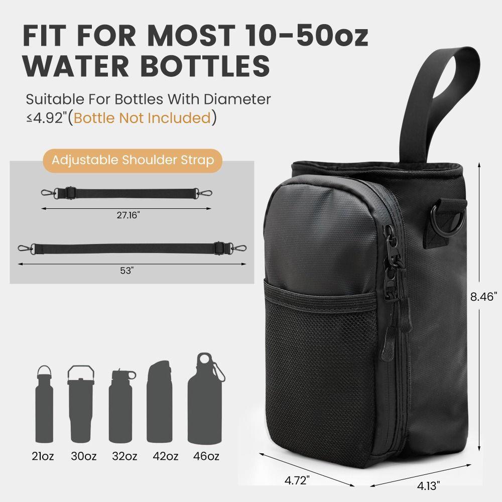 5 Neodymium Magnets Magnetic Water Bottle Bag with Phone Pockets Water Bottle Bags Workout