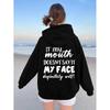 Women's autumn and winter fashionable casual loose hoodie with letter print warm round neck long sleeved pullover