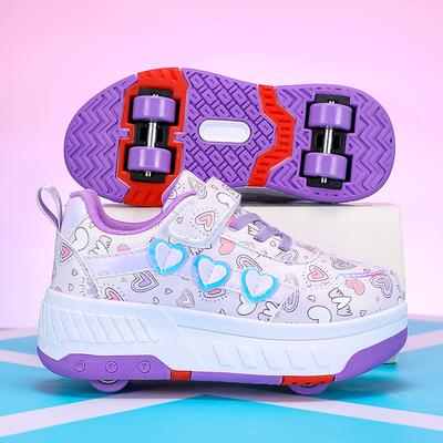 Kinder Rollschuhschuhe Mode Outdoor Sport Wanderschuhe Neue LED-Lichtschuhe Süße Kinder Turnschuhe für Mädchen