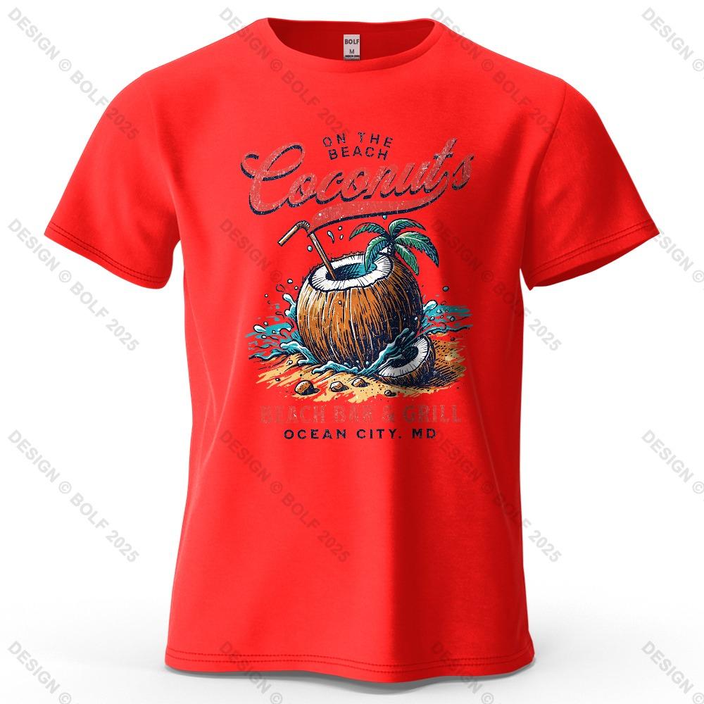 Men's Beach Outings Graphic Short Sleeve T-Shirt Vintage Printed Tops Tee for Women Summer Casual Sportswear
