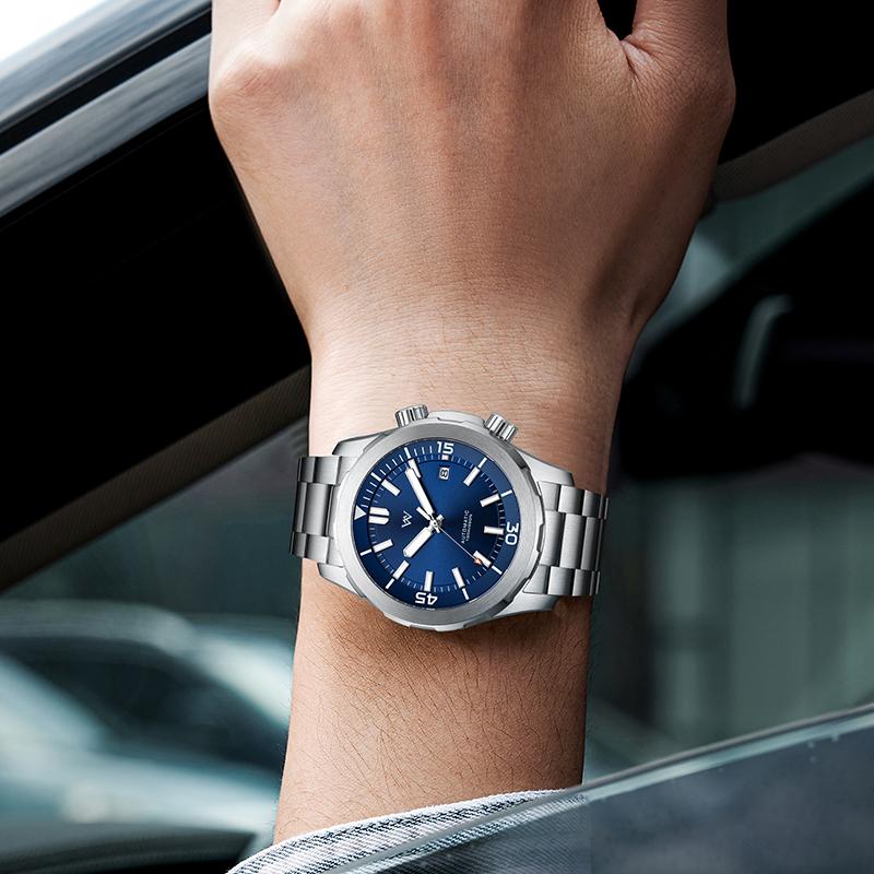 WM Watch Men Automatic Mechanical Watches Sapphire AR Coated 100M Waterproof Man Business Welly Merck Watch Miyota8215 WM199