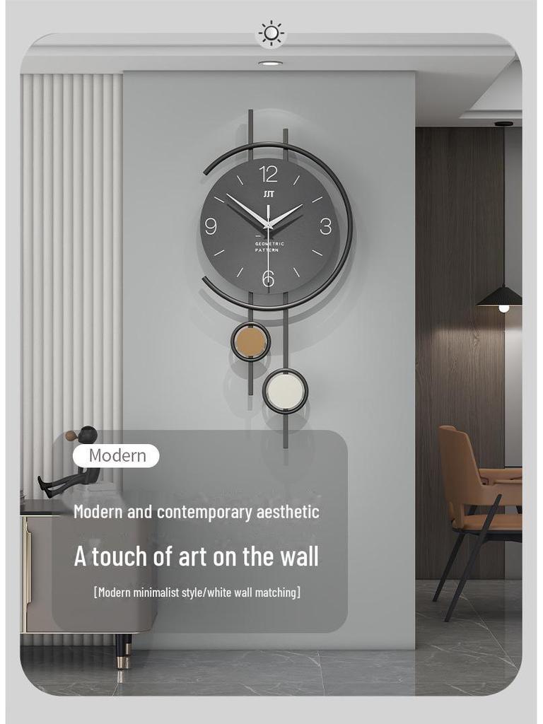 Modern Silent Wall Clock for Living Room or Restaurant Decoration