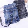 Giacca da Cowboy alla Moda per Cani Abbigliamento in Denim Primaverile per Cani Gilet Abbigliamento per Cuccioli Cani Chihuahua Yorkies Jeans Casual Cappotto per Animali Costumi