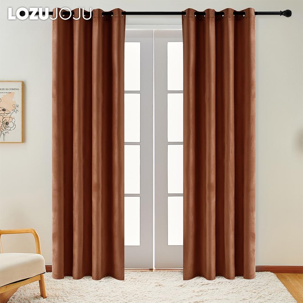 1PC LOZUJOJU Modern 70-80% Light Blocking Solid Color Velvet Soft Blackout Curtains for Living Room Bedroom Home Decor