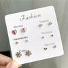 6Pairs Simple Cute Earrings Ear Studs for Outdoor Date Wear