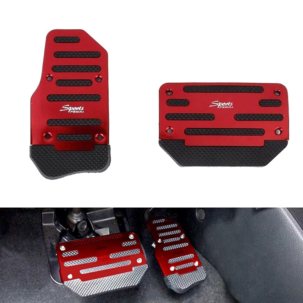 ROLE Universal Red Gas Axle Pedal and Brake Pedal Cover Foot Pad Anti-Slip for Matic Transmission Car
