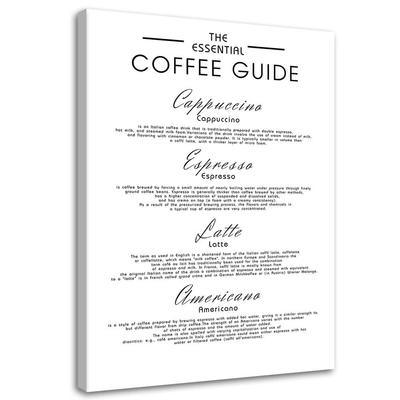 Canvas Print Coffee Menu Quote