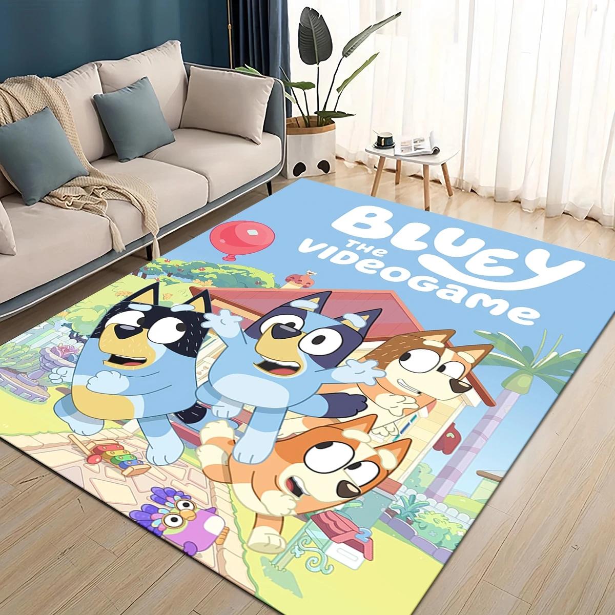 

HOT 3D B-Blueys Family Cartoon Dogs Rug Carpet for Living Room Bedroom Home Decor,kids Play Non-slip for Sofa Doormat 40x60cm( 15x23in )