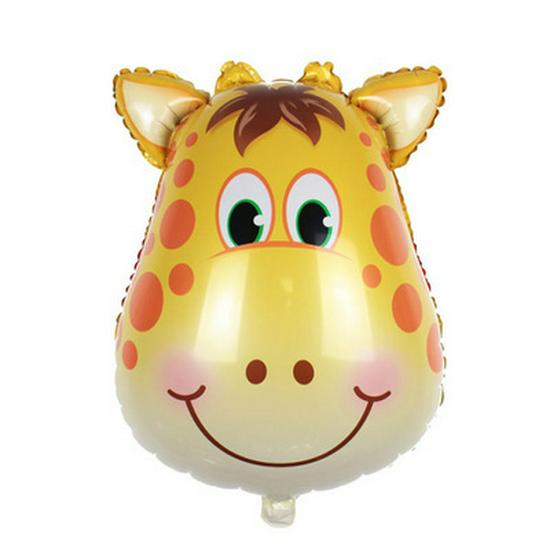 Medium Cartoon Animal Head Balloons - Lion, Tiger, Deer, Cow & More for Kids' Birthdays